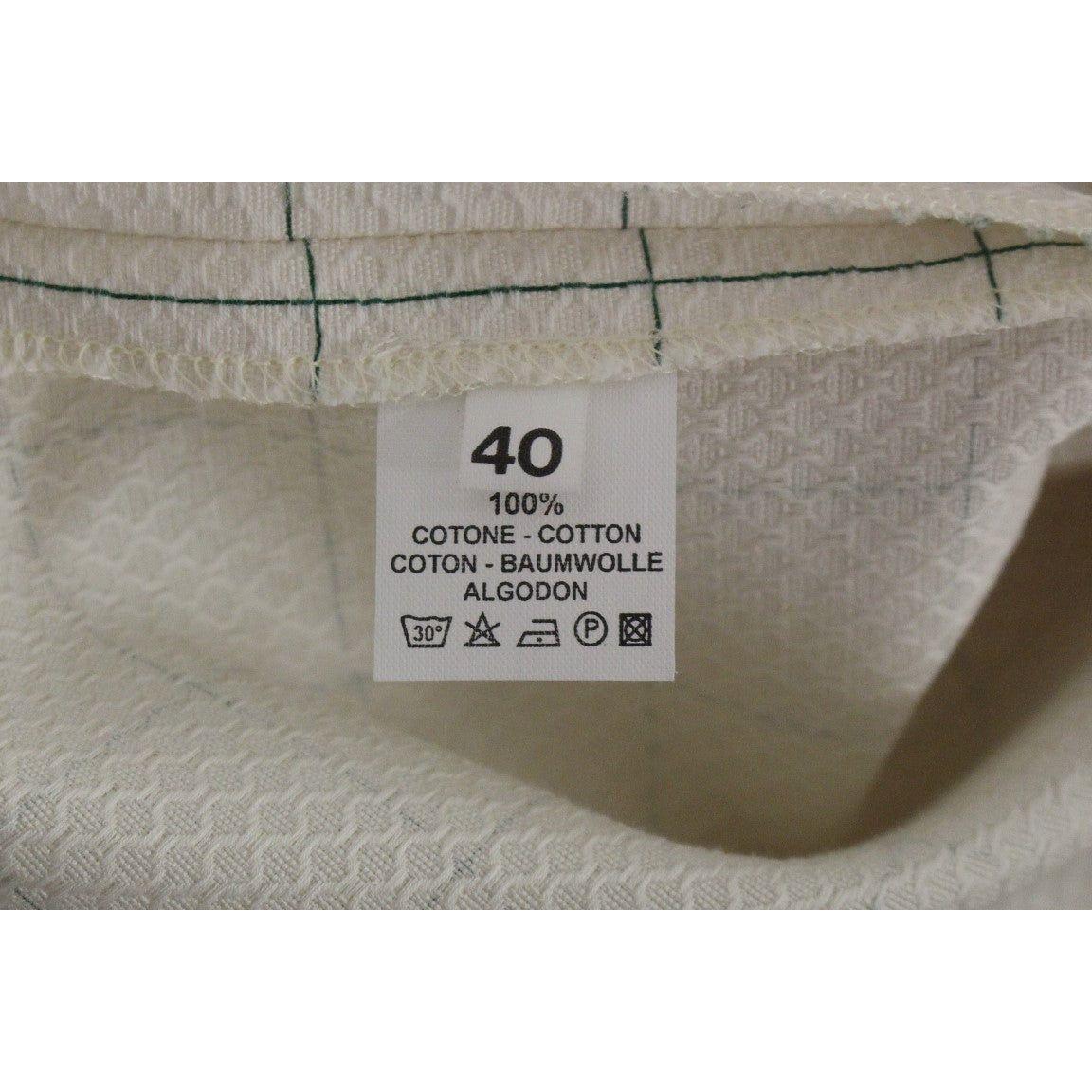 Andrea Incontri White Cotton Checkered Pencil Skirt
