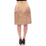 Andrea Incontri Brown Silk Solid Mini Pleated Skirt
