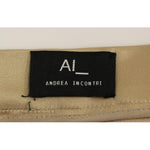 Andrea Incontri Brown Silk Solid Mini Pleated Skirt
