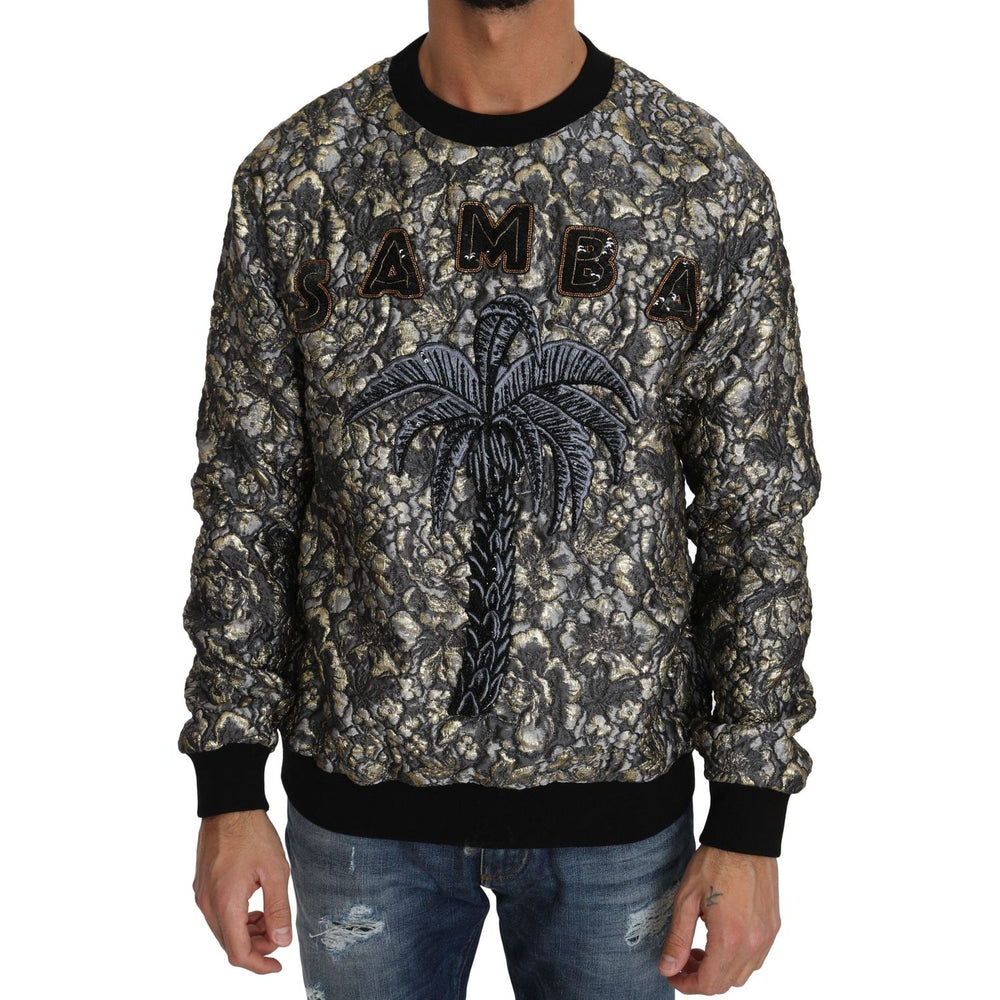 Dolce & Gabbana Multicolor SAMBA Jacquard Palmtree Pullover Sweater