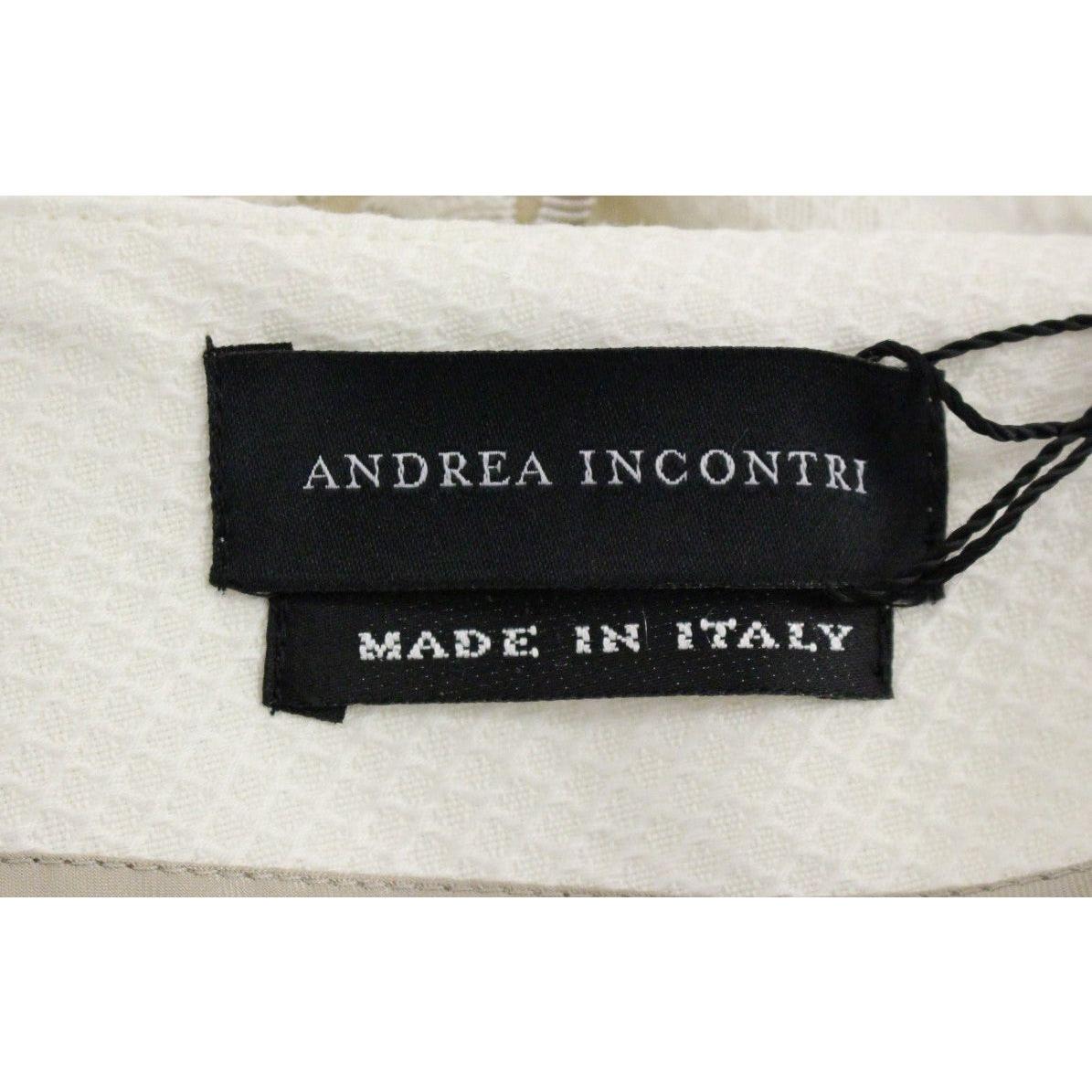 Andrea Incontri White Cotton Floral Embroidery Skirt
