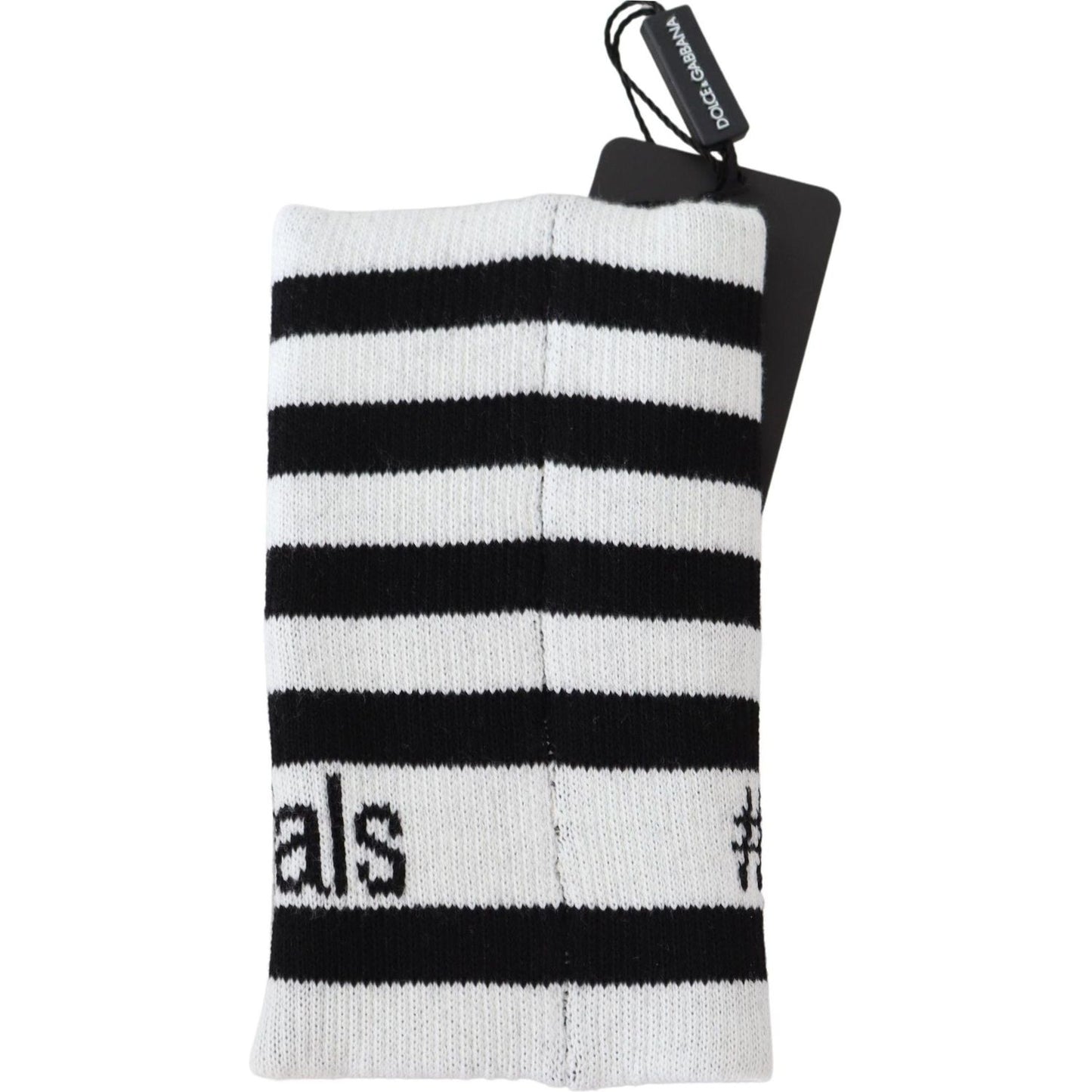 Dolce & Gabbana Black White Wool DGMillennials Wristband Wrap Dolce & Gabbana
