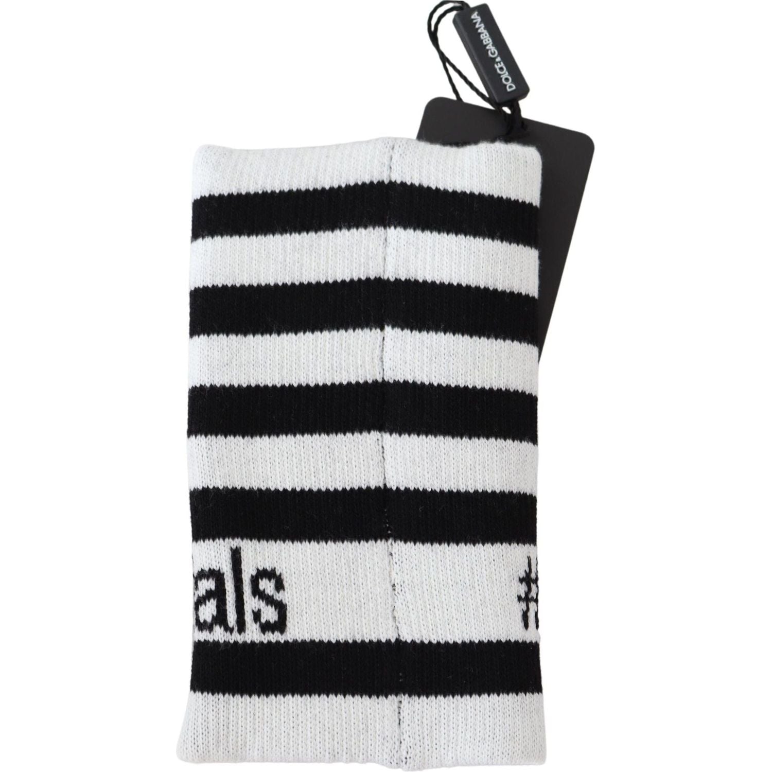 سوار المعصم الأنيق المصنوع من مزيج الصوف باللونين الأبيض والأسود من دولتشي آند غابانا