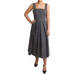 Dolce & Gabbana Black White Pattern Cotton A-Line Dress