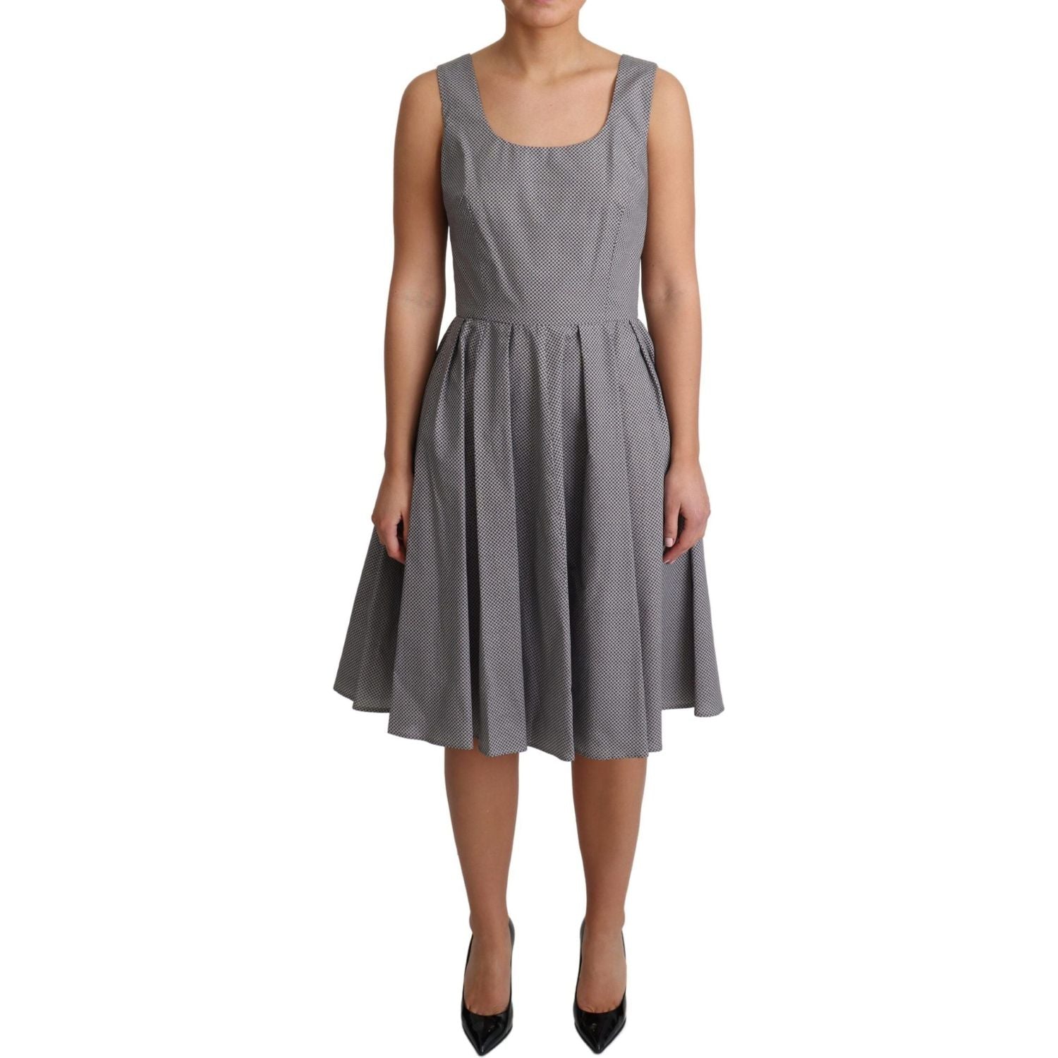 فستان دولتشي آند غابانا بدون أكمام بتصميم هندسي على شكل حرف A