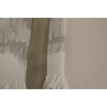 Arzu Kaprol White Acrylic Straight Pencil Skirt