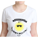 Moschino White Cotton Sunny Milano Print T-shirt TSH5066-46