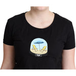 Moschino Chic Black Cotton Round Neck Tee Moschino Black