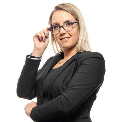 Woman wearing Emilio Pucci Purple Plastic Glasses (Frames) with a full-rim style and black blazer