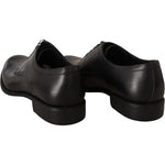 Dolce & Gabbana Black Leather Lace Up Mens Formal Derby Shoes Dress Shoes