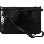 Dolce & Gabbana Black Leather Coin Purse Wristlet Mirror Agnese Wallet