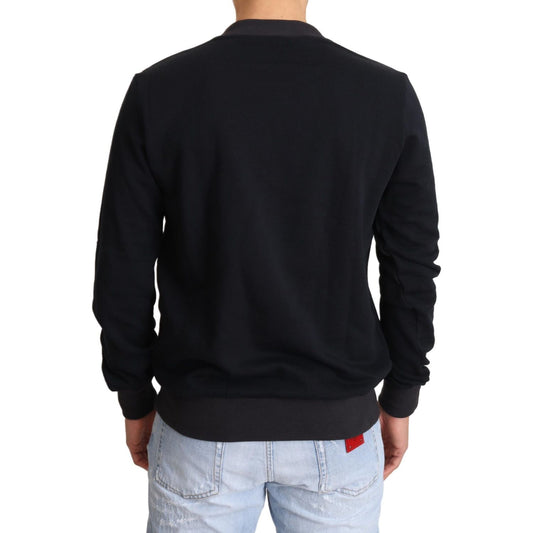 Dolce & Gabbana Blue Crown King Cotton Pullover Sweater