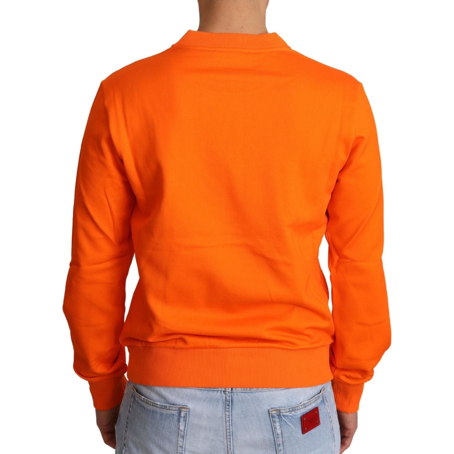سترة Dolce &amp; Gabbana Regal Crewneck من القطن باللون البرتقالي