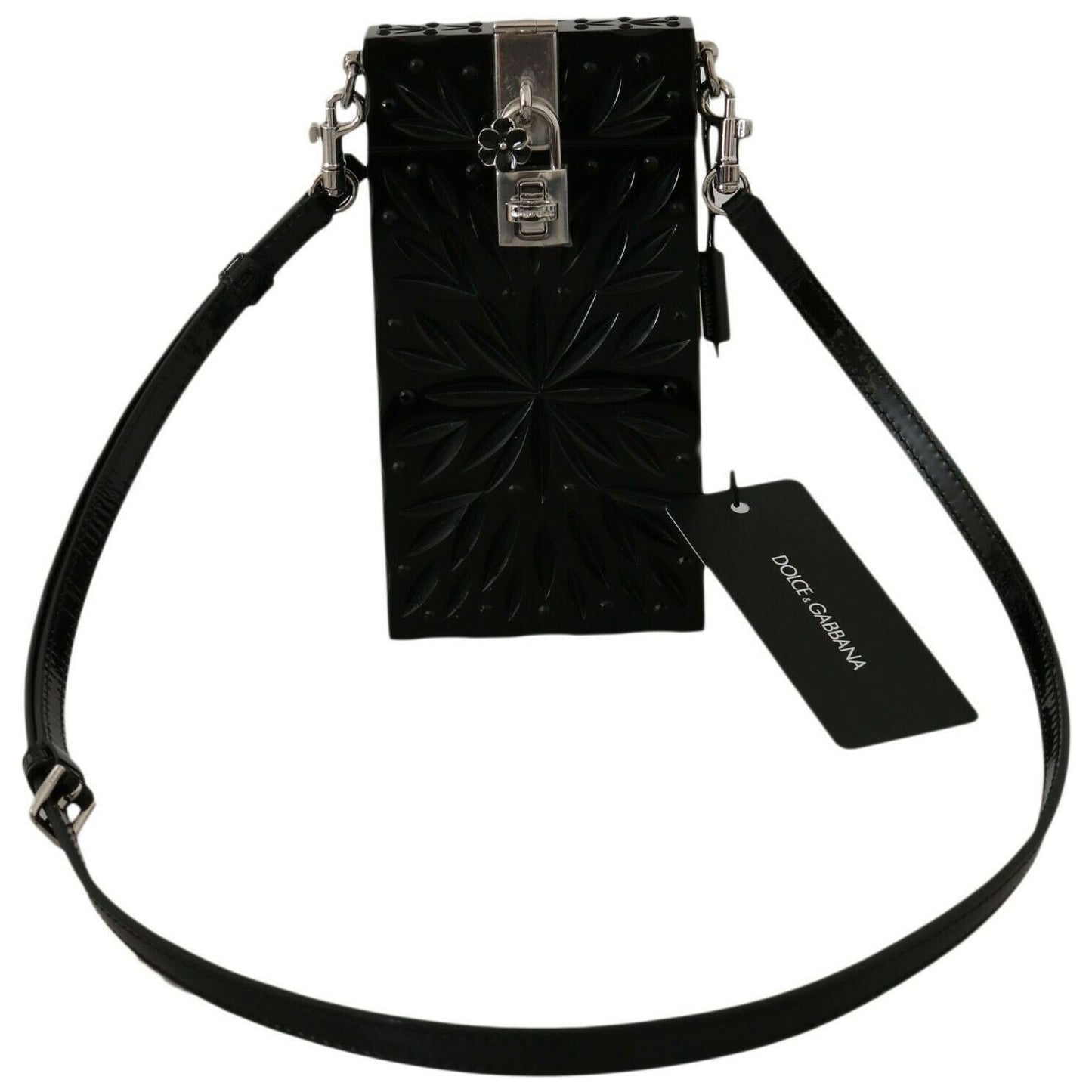 Dolce & Gabbana Black Crystal Plexiglass Cross Cigarette Case Holder