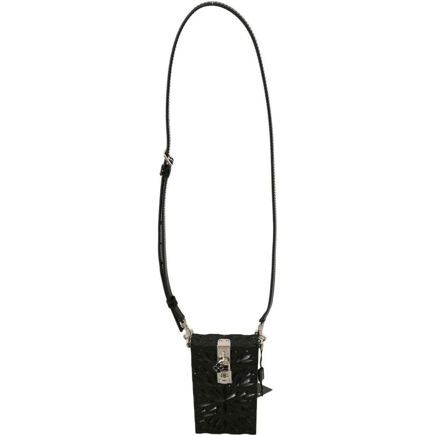 Dolce & Gabbana Black Crystal Plexiglass Cross Cigarette Case Holder