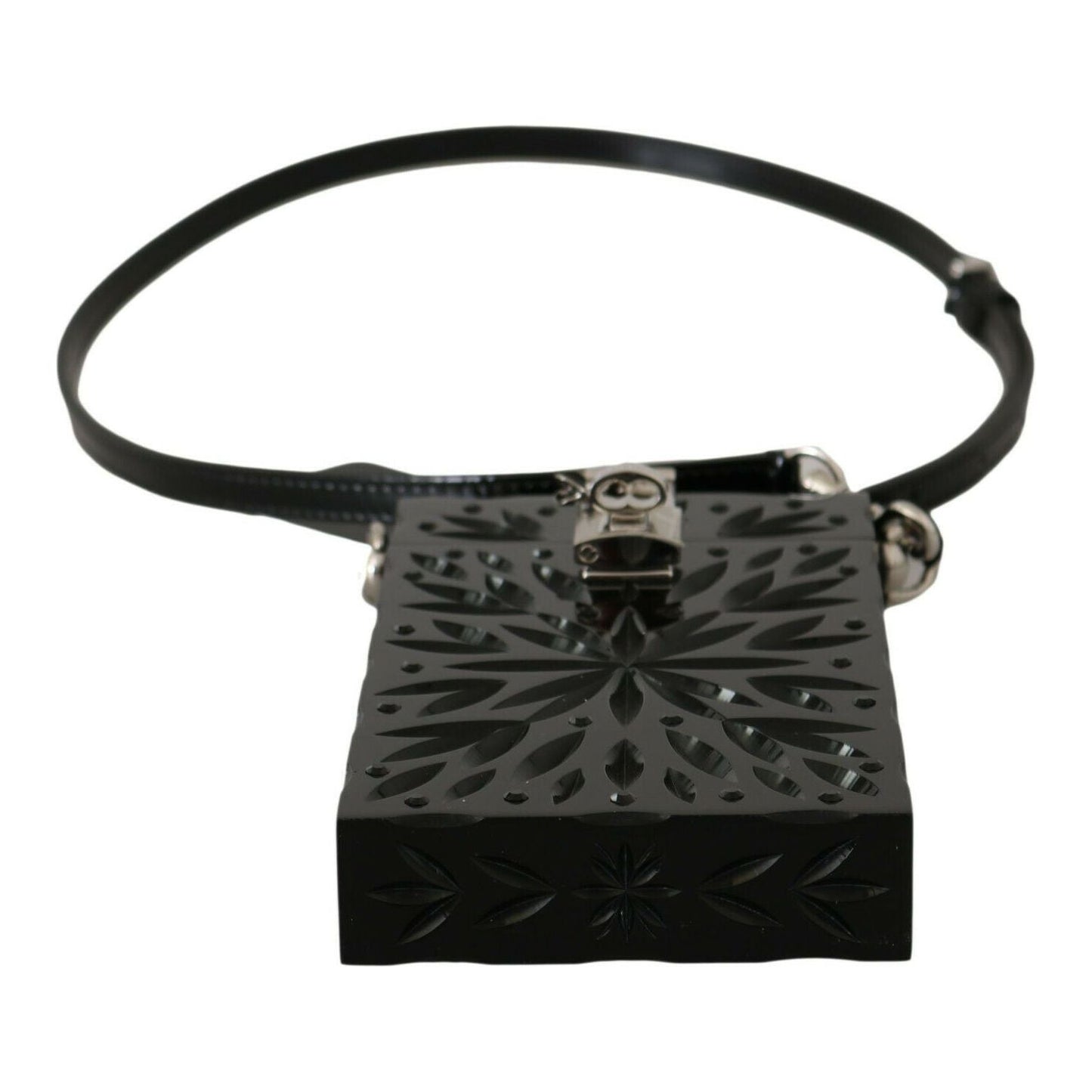 Dolce & Gabbana Black Crystal Plexiglass Cross Cigarette Case Holder