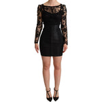 Dolce & Gabbana Black Fitted Lace Top Bodycon Mini Dress