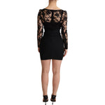 Dolce & Gabbana Black Fitted Lace Top Bodycon Mini Dress