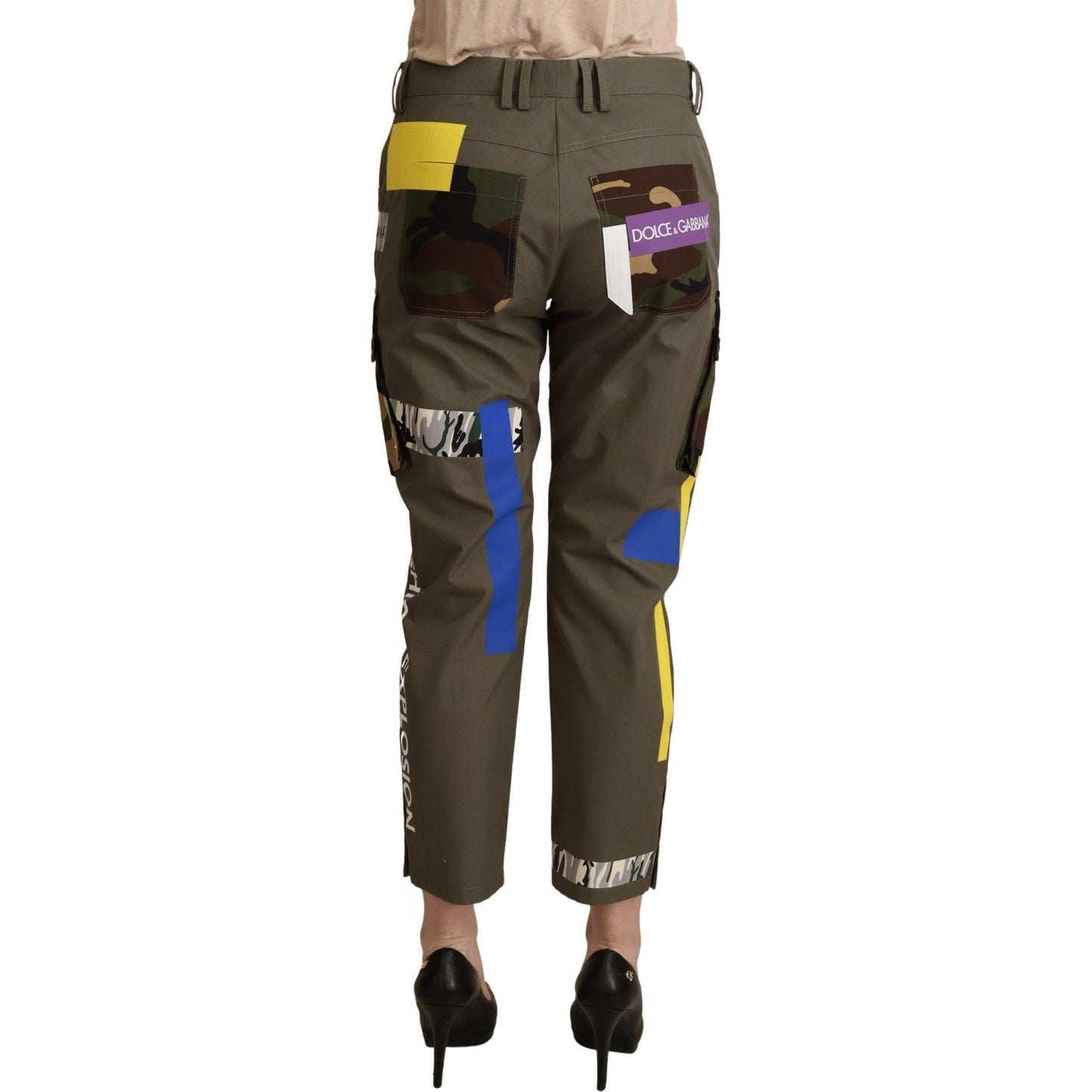 Dolce & Gabbana Green Military Cargo Trouser Cotton Pants Jeans & Pants