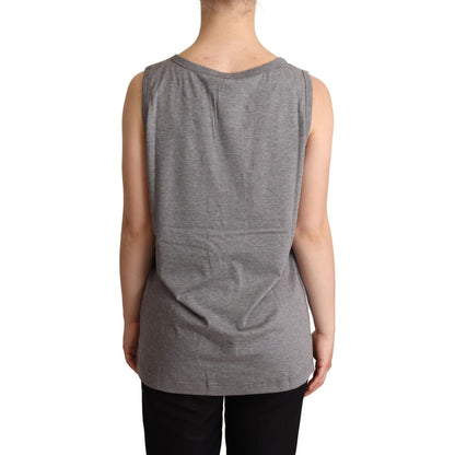 Dolce & Gabbana Gray Sleeveless Round Neck Tank Top T-shirt