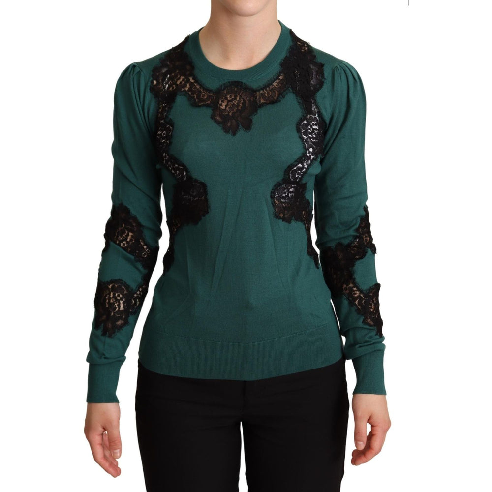 Dolce & Gabbana Green Wool Crewneck Sweater
