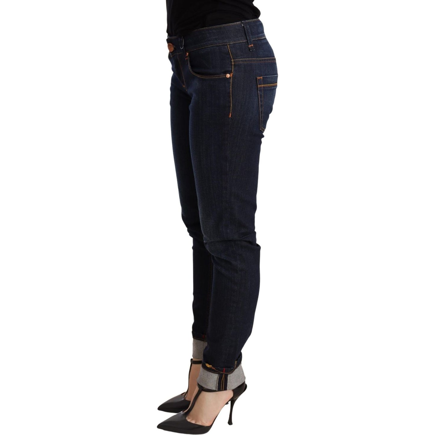 Acht Blue Washed Low Waist Skinny Denim Trouser WOMAN TROUSERS