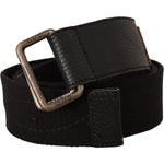 Costume National Black Cotton Ducati Metal Buckle Belt BEL8020 -85