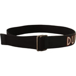 Costume National Black Cotton Ducati Metal Buckle Belt BEL8020 -85