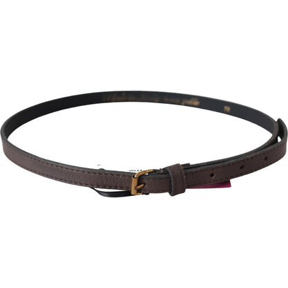 MILA SCHÖN Brown Genuine Leather Skinny Fashion Dark
