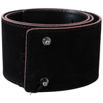 Costume National Black Leather Wide Waist Studded Women Belt BEL61066- 85