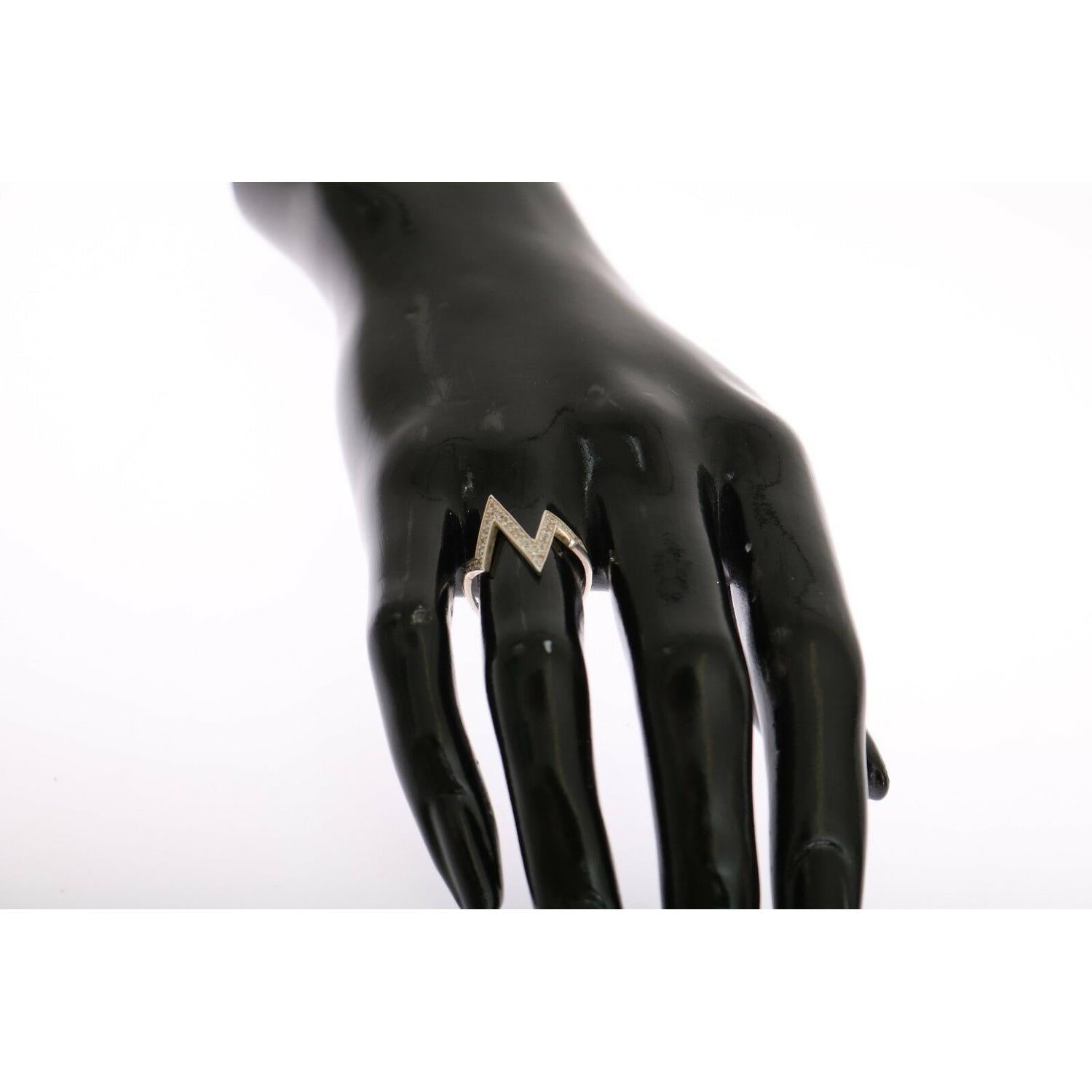 خاتم نيالايا الفضي اللامع المرصع بالكريستال