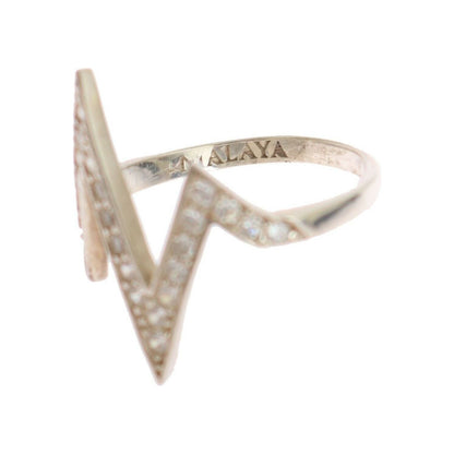 Nialaya Silver Authentic Womens Clear Ring Nialaya