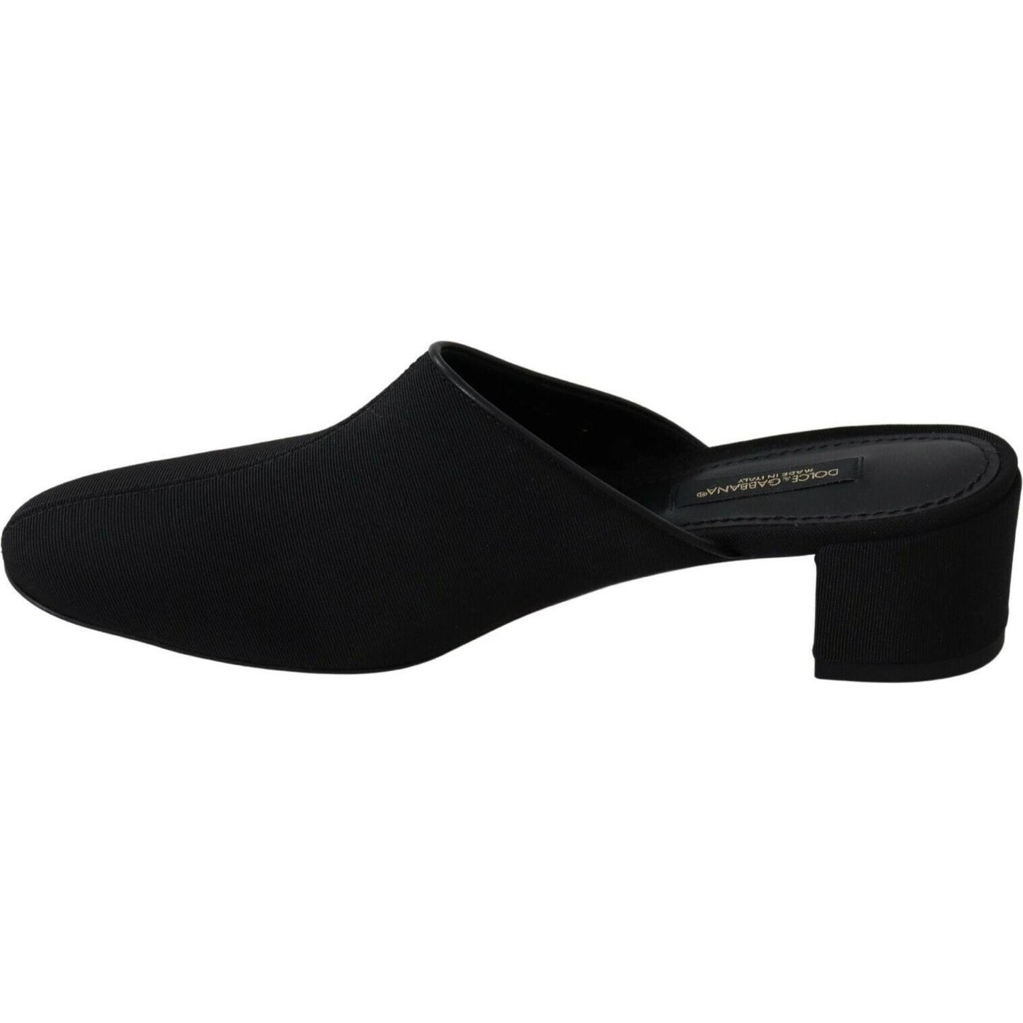 Dolce & Gabbana Black Grosgrain Slides Sandals Women Shoes