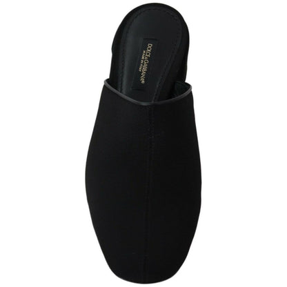 Dolce & Gabbana Black Grosgrain Slides Sandals Women Shoes