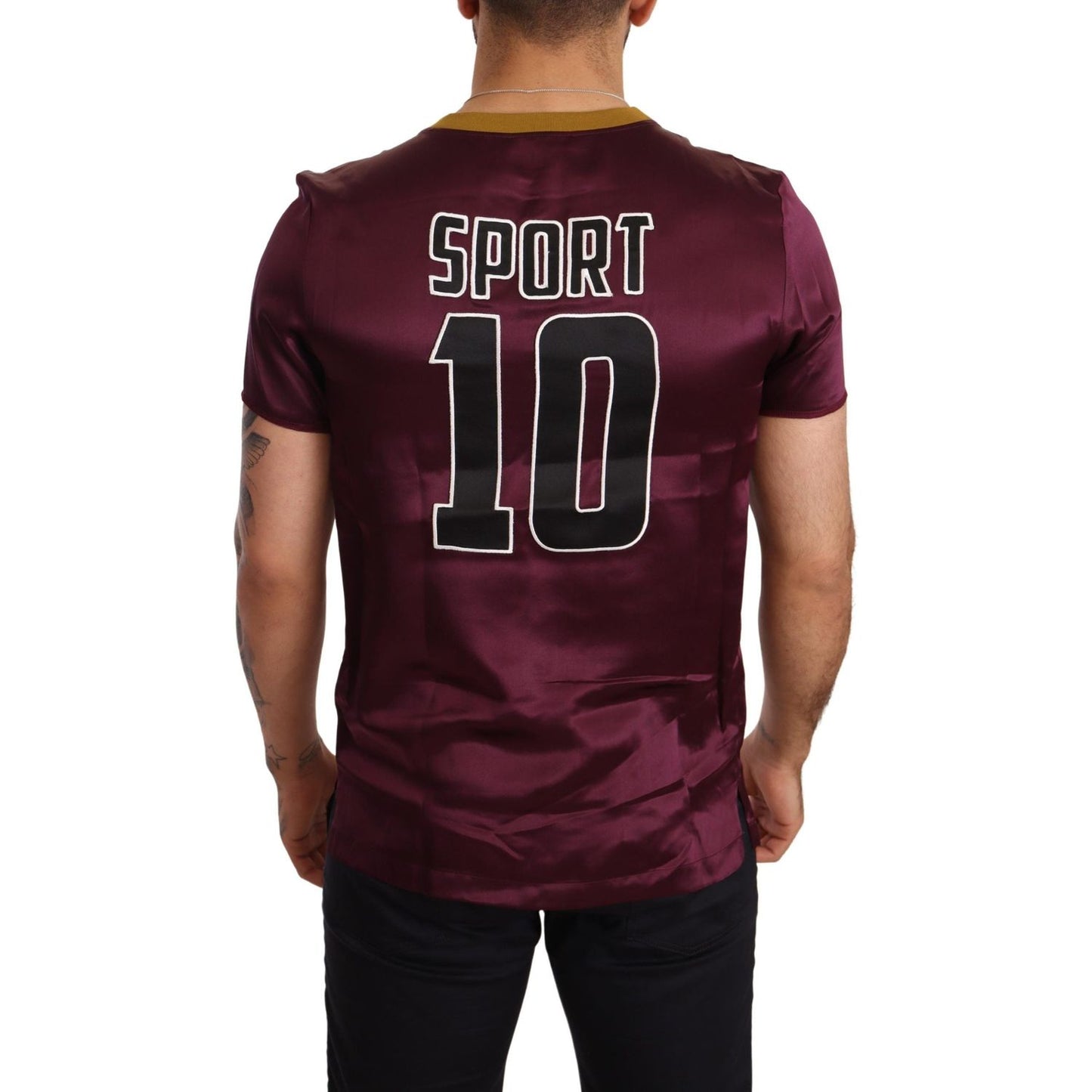Dolce & Gabbana Purple Sport 10 Embroidery Crewneck T-shirt