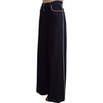 Dolce & Gabbana Dark Blue Crystal Embellished Flare Jeans Jeans & Pants