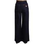 Dolce & Gabbana Dark Blue Crystal Embellished Flare Jeans Jeans & Pants