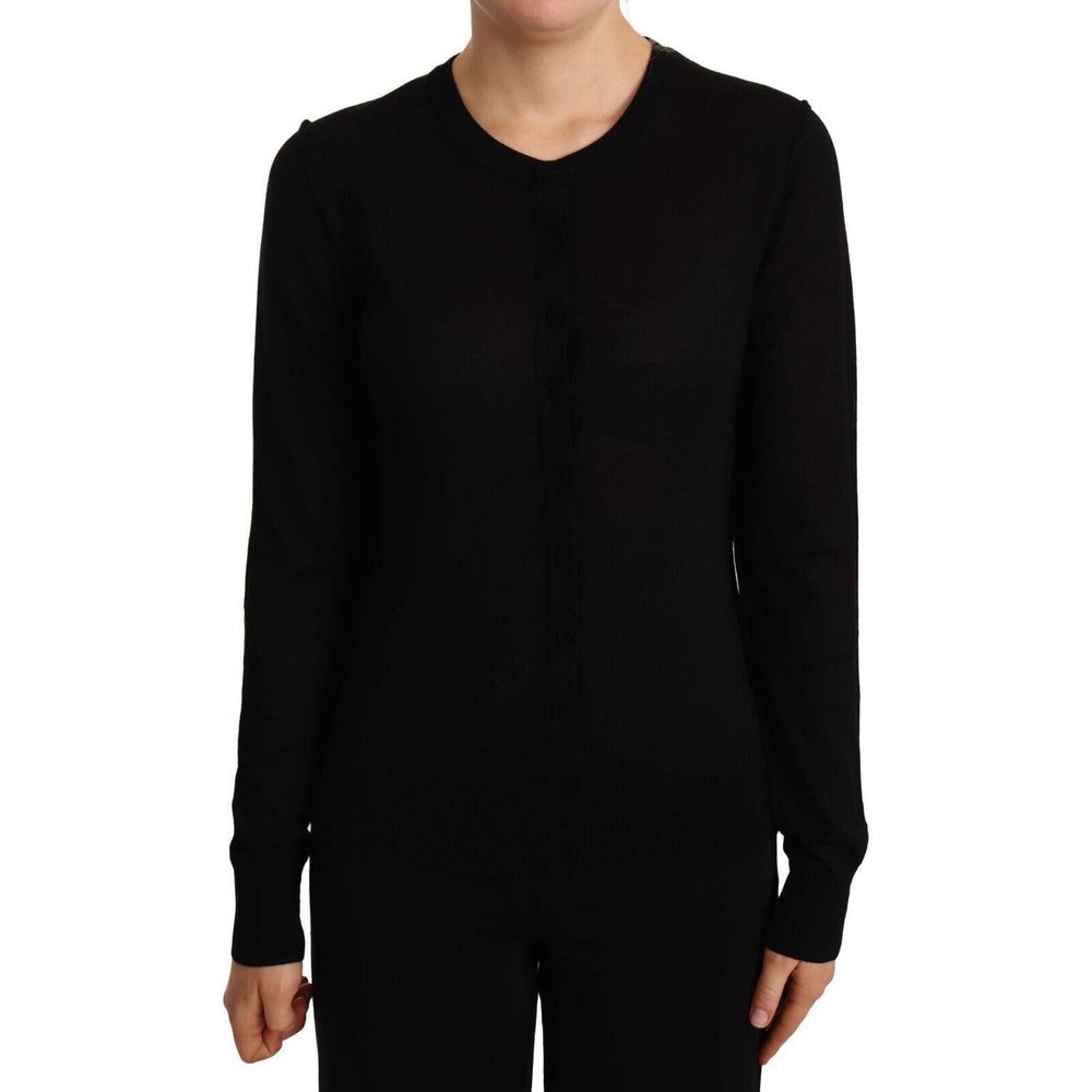 Dolce & Gabbana Black Crewneck Pullover STAFF Sweater Wool WOMAN SWEATERS
