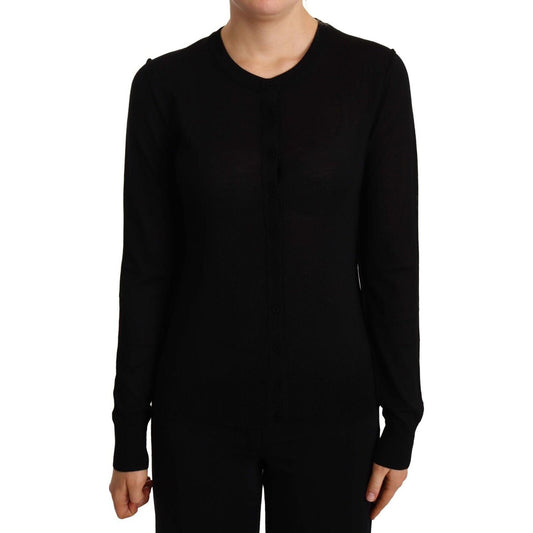 Dolce & Gabbana Black Crewneck Pullover STAFF Sweater Wool WOMAN SWEATERS