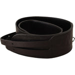 Costume National Dark Brown Leather Double Buckle Belt WOMAN BELTS