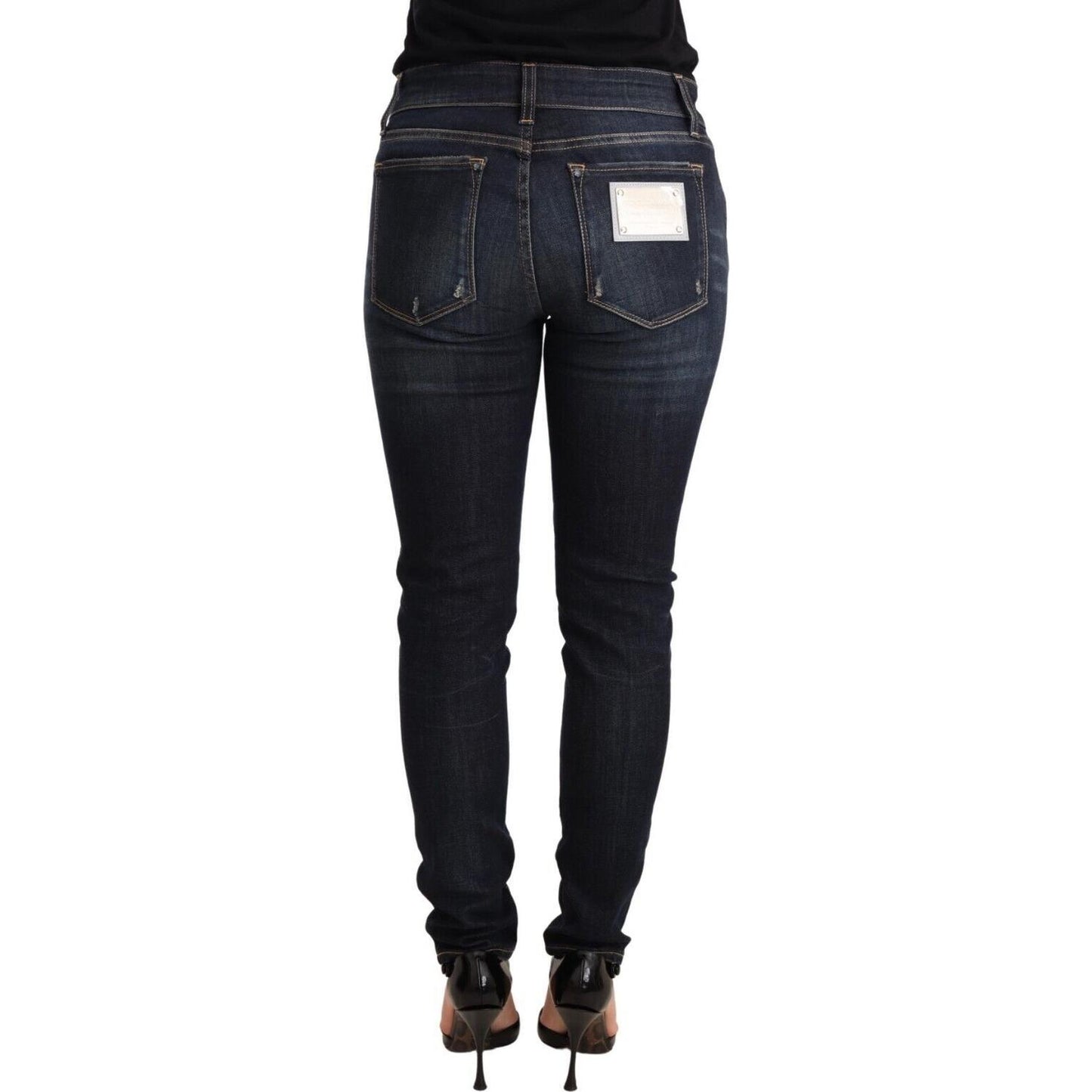 Dolce & Gabbana Blue Wash Slim Skinny Denim Cotton Stretch Jeans