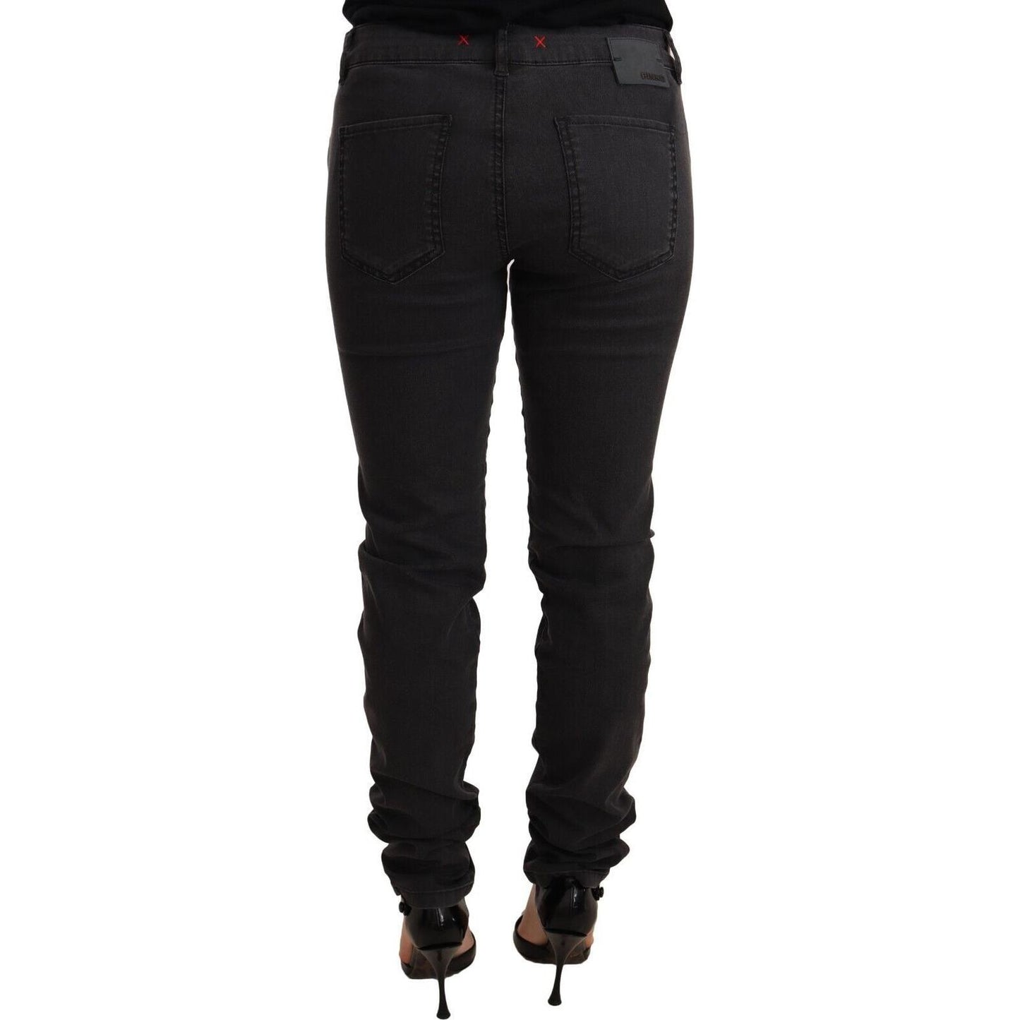 PINKO Black Cotton Stretch Skinny Mid Waist Women Denim Jeans Jeans & Pants