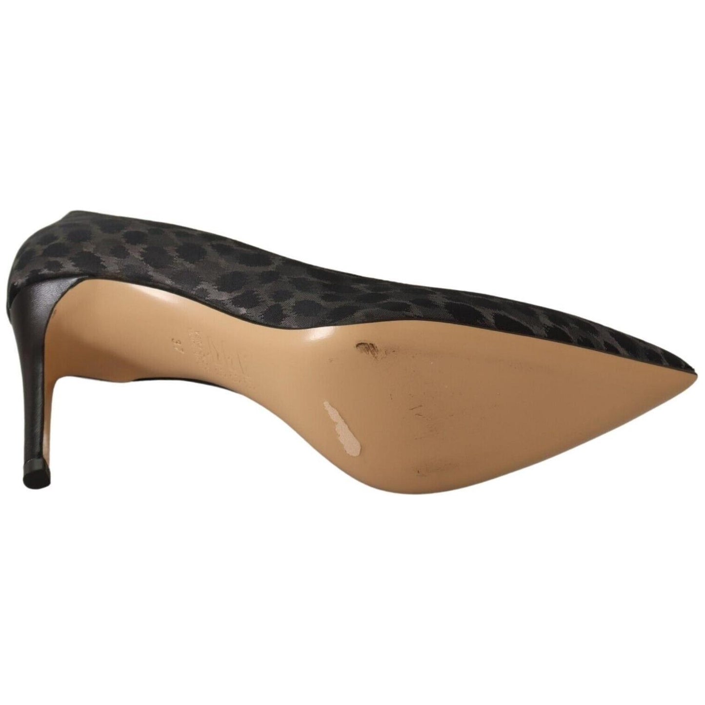 Sofia Black Leopard Leather Stiletto High Heels Pumps Shoes Sofia