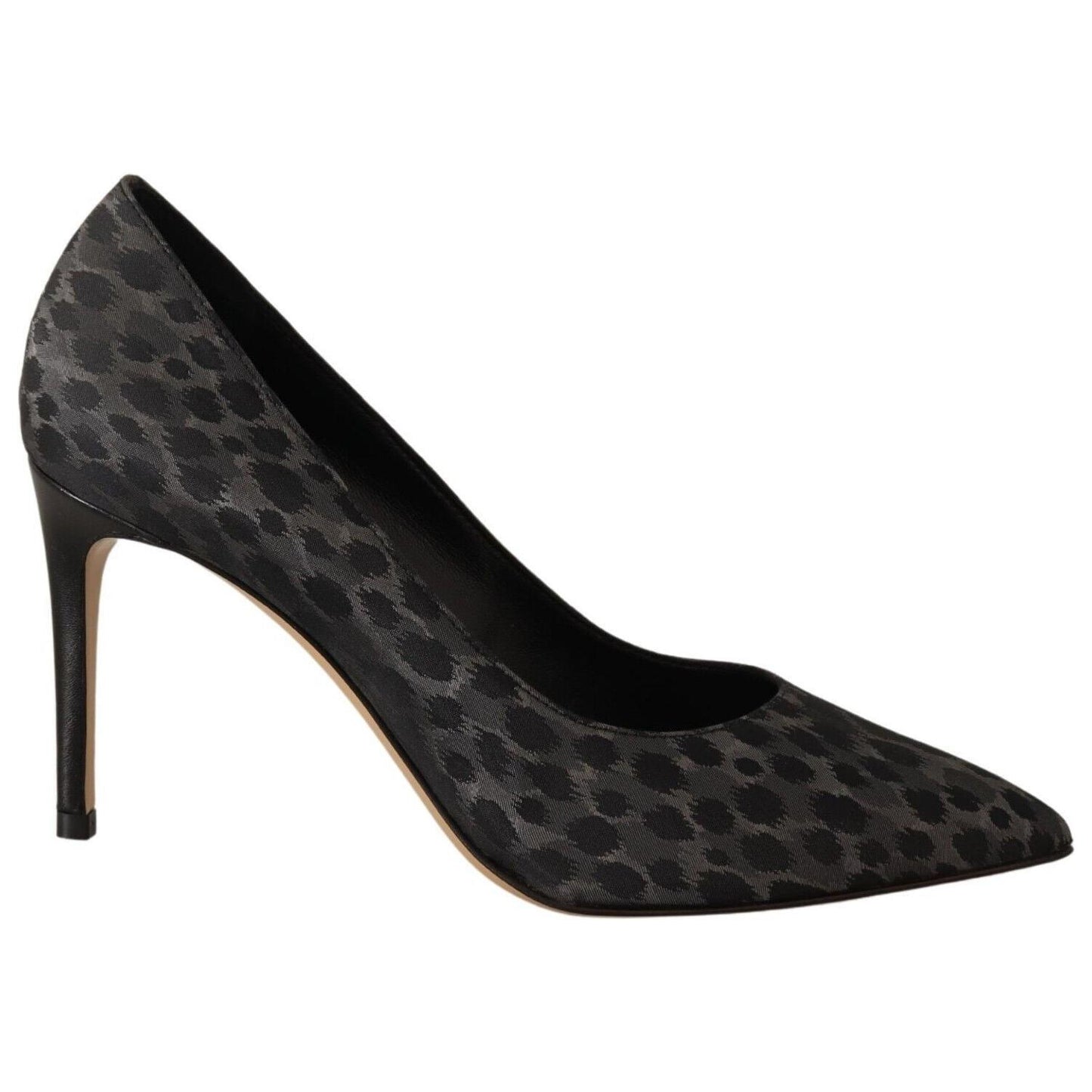 Sofia Black Leopard Leather Stiletto High Heels Pumps Shoes Sofia