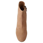 DEL CARLO Beige Suede Leather Mid Heels Pumps Boots Shoes LA9381 - 36