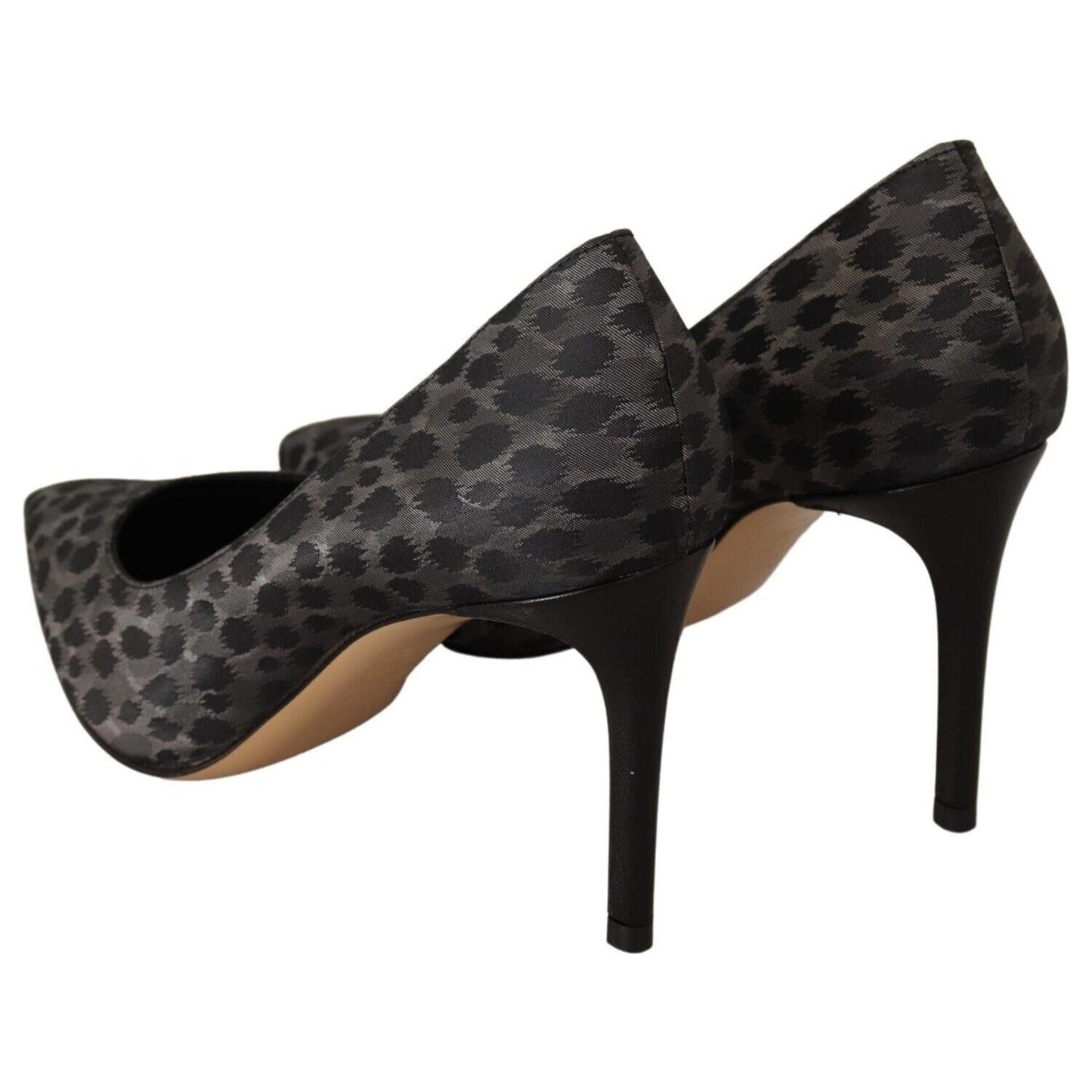 Sofia Black Leopard Leather Stiletto High Heels Pumps Shoes Sofia
