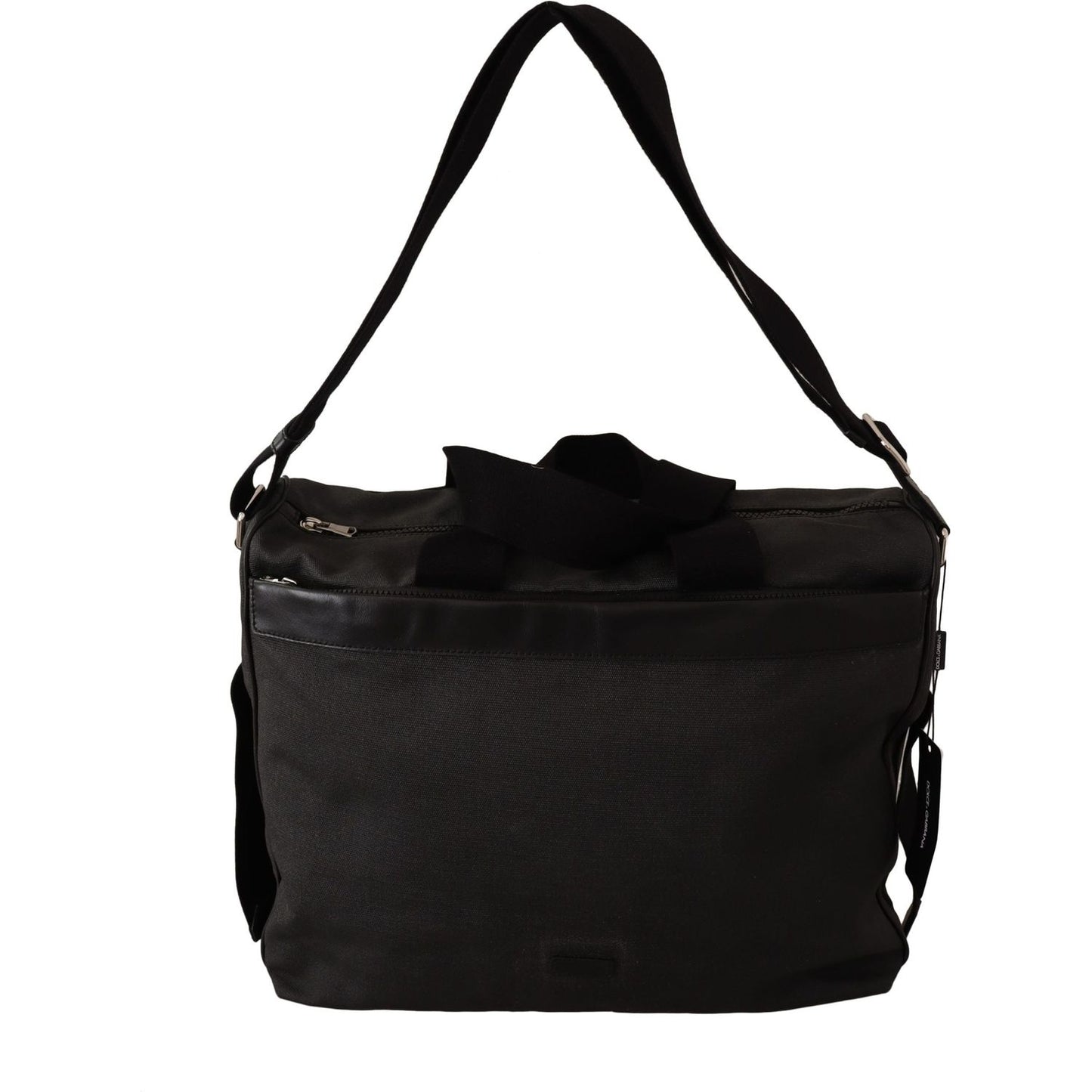 Dolce & Gabbana Black Denim Leather Shoulder Strap Messenger Bag WOMAN SHOULDER BAGS