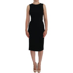 Dolce & Gabbana Black Stretch Crystal Sheath Gown Dress WOMAN DRESSES
