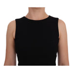 Dolce & Gabbana Black Stretch Crystal Sheath Gown Dress WOMAN DRESSES
