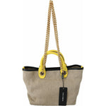 Dolce & Gabbana Beige Gold Chain Strap Shoulder Sling Purse Tote Bag VAS8770